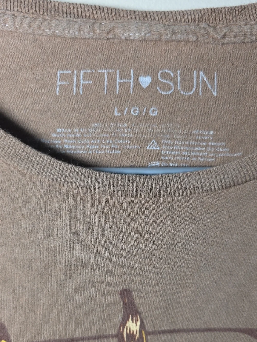 Fifth Sun Butterfly Floral Graphic Crop Top Brown Cottagecore Boho Large - Picture 2 of 6